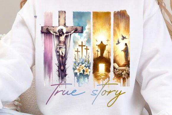 Create Faith-Based Designs with the True Story Jesus Brushstroke PNG