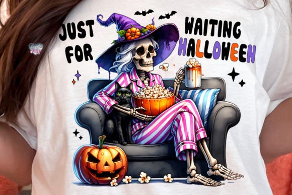 Create Spooky Magic with Waiting Halloween Witch PNG Skeleton