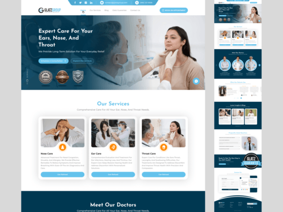 ENT Doctor Website Design UI Kit: A Professional Edge