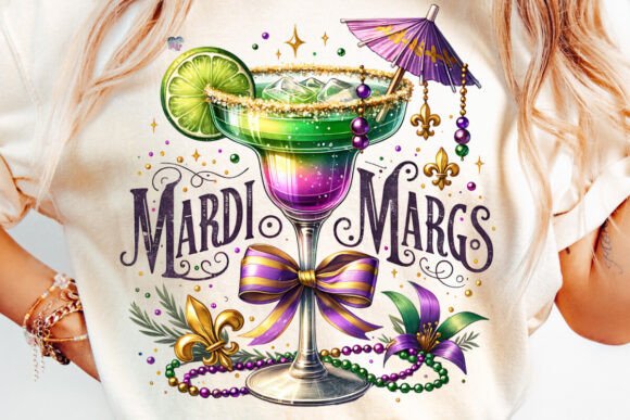 Mardi Gras Margarita PNG Clipart: Festive Digital Designs