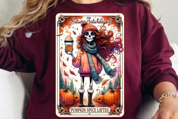 Pumpkin Spice Tarot PNG Autumn Coffee