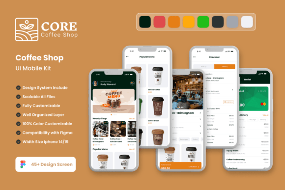 Streamline Your Coffee Shop App Design with Core UI KIT