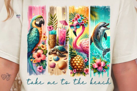 Summer Tropical Beach PNG Animals for Vibrant Designs