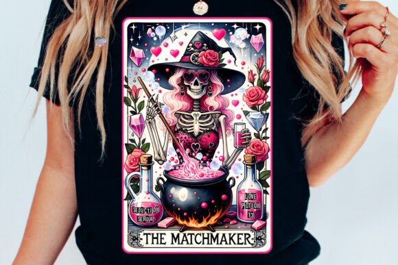 Valentine Skeleton Tarot Card PNG: A Unique Love Design