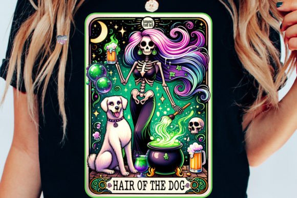 Witchy Skeleton Tarot PNG Hair of Dog